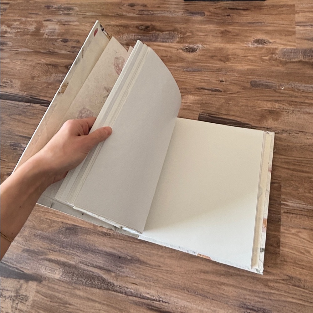 Brand New Handmade Floral Petal Wedding Scrapbook with Wooden Spine - Picture 7 of 10